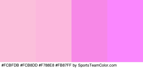 #FCBFDB #FCB8DD #F788E8 #FB87FF Colors