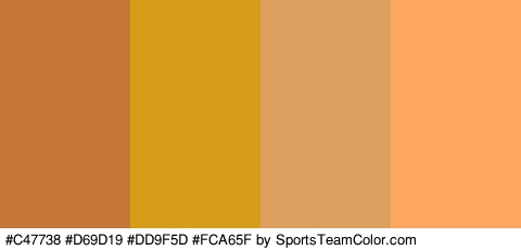 #C47738 #D69D19 #DD9F5D #FCA65F Colors