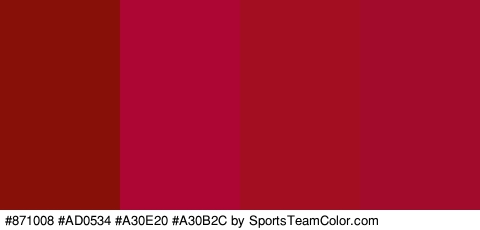 #871008 #AD0534 #A30E20 #A30B2C Colors