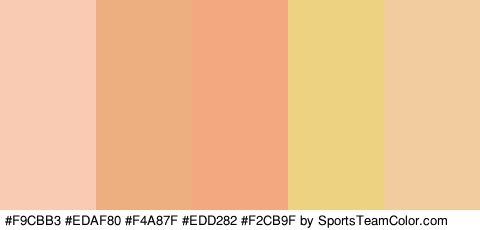 #F9CBB3 #EDAF80 #F4A87F #EDD282 #F2CB9F Colors