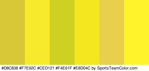 #D8C838 #F7E92C #CED121 #F4E61F #E8D04C #FFF42B Colors