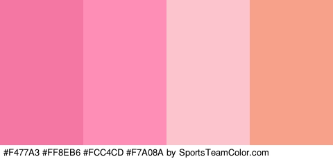 #F477A3 #FF8EB6 #FCC4CD #F7A08A Colors