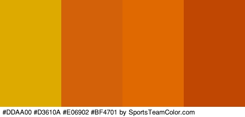 #DDAA00 #D3610A #E06902 #BF4701 Colors