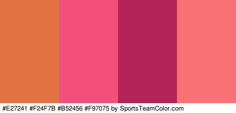 #E27241 #F24F7B #B52456 #F97075 Colors