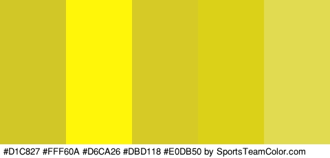 #D1C827 #FFF60A #D6CA26 #DBD118 #E0DB50 Colors