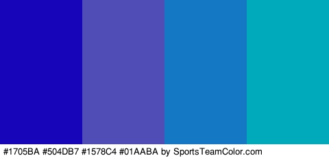 #1705BA #504DB7 #1578C4 #01AABA Colors