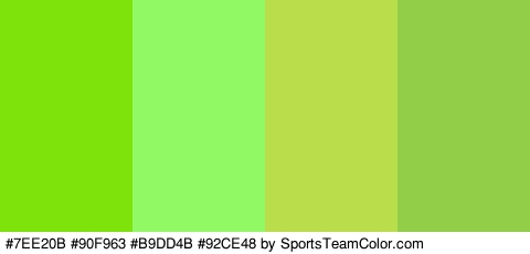 #7EE20B #90F963 #B9DD4B #92CE48 Colors