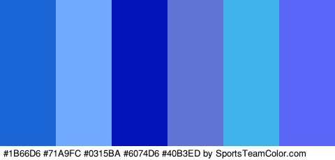 #1B66D6 #71A9FC #0315BA #6074D6 #40B3ED #5966F7 Colors