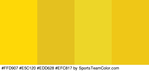 #FFD907 #E5C120 #EDD628 #EFC817 Colors