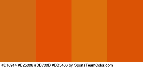 #D16914 #E25006 #DB700D #DB5406 Colors