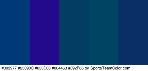 #003977 #23098C #033D63 #004463 #092F66 Colors