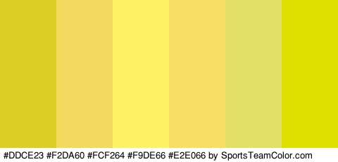 #DDCE23 #F2DA60 #FCF264 #F9DE66 #E2E066 #E0E000 Colors