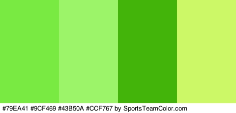 #79EA41 #9CF469 #43B50A #CCF767 Colors