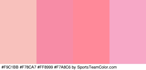 #F9C1BB #F78CA7 #FF8999 #F7A8C6 Colors