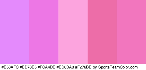 #E58AFC #ED78E5 #FCA4DE #ED6DA8 #F276BE Colors