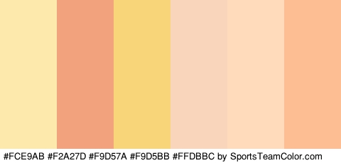 #FCE9AB #F2A27D #F9D57A #F9D5BB #FFDBBC #FCBE92 Colors