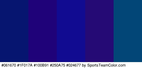 #061670 #1F017A #100B91 #250A75 #024677 Colors