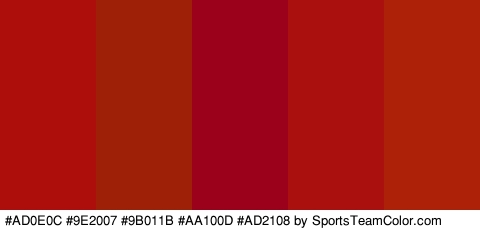 #AD0E0C #9E2007 #9B011B #AA100D #AD2108 Colors