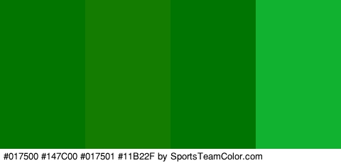 #017500 #147C00 #017501 #11B22F Colors