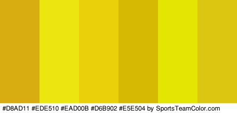 #D8AD11 #EDE510 #EAD00B #D6B902 #E5E504 #DDC611 Colors