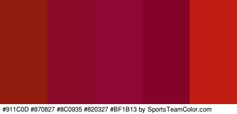 #911C0D #870827 #8C0935 #820327 #BF1B13 Colors