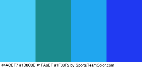 #4ACEF7 #1D8C8E #1FA6EF #1F38F2 Colors