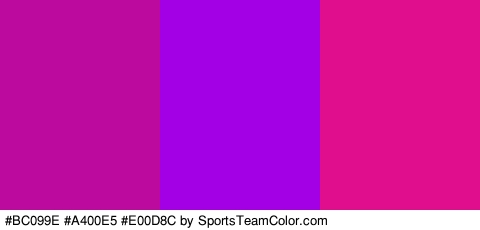 #BC099E #A400E5 #E00D8C Colors