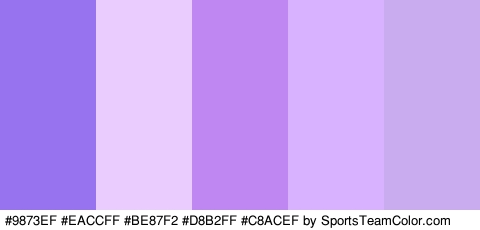 #9873EF #EACCFF #BE87F2 #D8B2FF #C8ACEF Colors