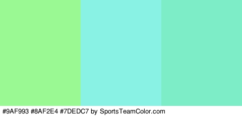 #9AF993 #8AF2E4 #7DEDC7 Colors