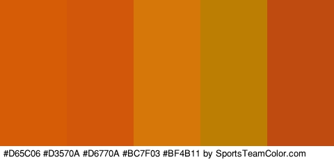 #D65C06 #D3570A #D6770A #BC7F03 #BF4B11 Colors