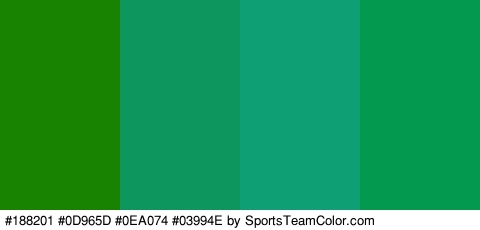 #188201 #0D965D #0EA074 #03994E Colors