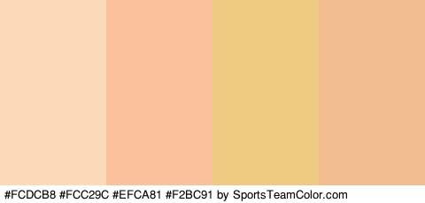 #FCDCB8 #FCC29C #EFCA81 #F2BC91 Colors