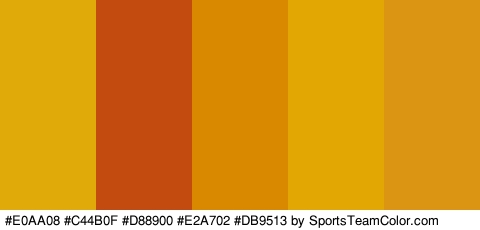 #E0AA08 #C44B0F #D88900 #E2A702 #DB9513 Colors