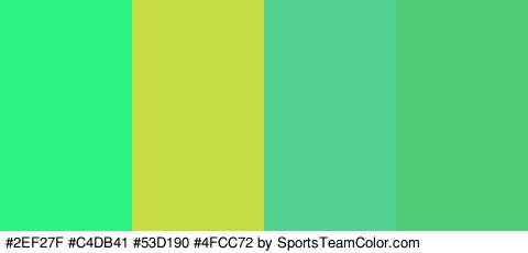 #2EF27F #C4DB41 #53D190 #4FCC72 Colors