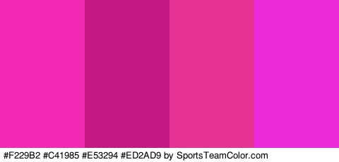 #F229B2 #C41985 #E53294 #ED2AD9 Colors