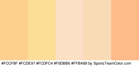 #FCCF8F #FCDE97 #FCDFC4 #F9DBB6 #FFBA89 Colors