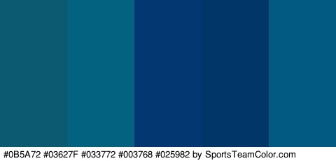 #0B5A72 #03627F #033772 #003768 #025982 Colors