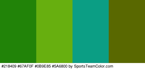 #218409 #67AF0F #0B9E85 #5A6800 Colors