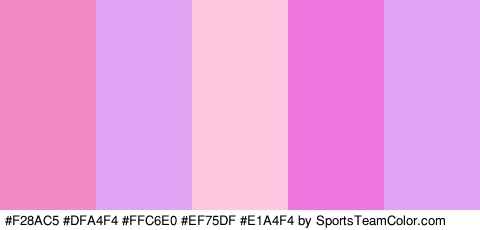 #F28AC5 #DFA4F4 #FFC6E0 #EF75DF #E1A4F4 Colors