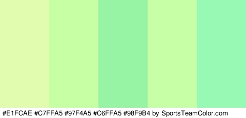 #E1FCAE #C7FFA5 #97F4A5 #C6FFA5 #98F9B4 Colors