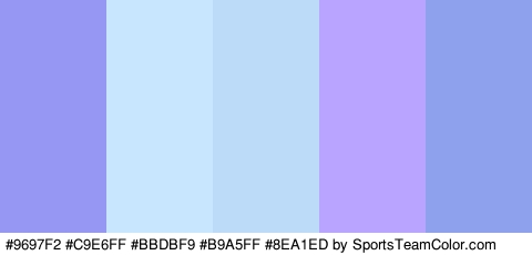 #9697F2 #C9E6FF #BBDBF9 #B9A5FF #8EA1ED Colors