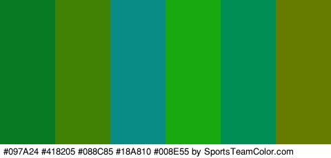 #097A24 #418205 #088C85 #18A810 #008E55 #667C01 Colors