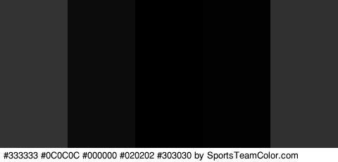 #333333 #0C0C0C #000000 #020202 #303030 Colors