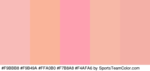 #F9BBB8 #F9B49A #FFA0B0 #F7B8A8 #F4AFA6 Colors