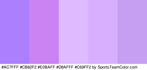 #AC7FFF #CB82F2 #E0BAFF #D8AFFF #C69FF2 Colors