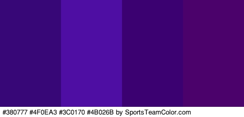 #380777 #4F0EA3 #3C0170 #4B026B Colors