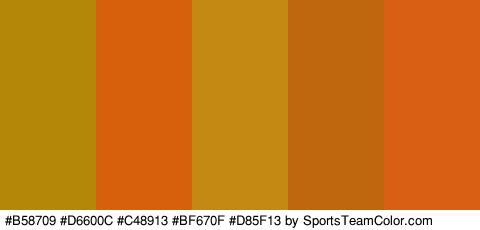 #B58709 #D6600C #C48913 #BF670F #D85F13 Colors