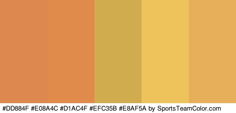 #DD884F #E08A4C #D1AC4F #EFC35B #E8AF5A Colors