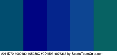 #014D70 #000482 #05258C #0D4593 #076363 Colors