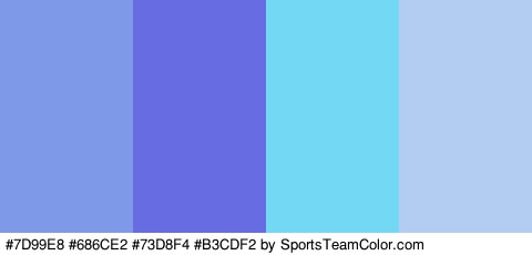 #7D99E8 #686CE2 #73D8F4 #B3CDF2 Colors